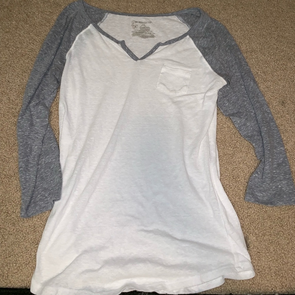 Gray white shirt